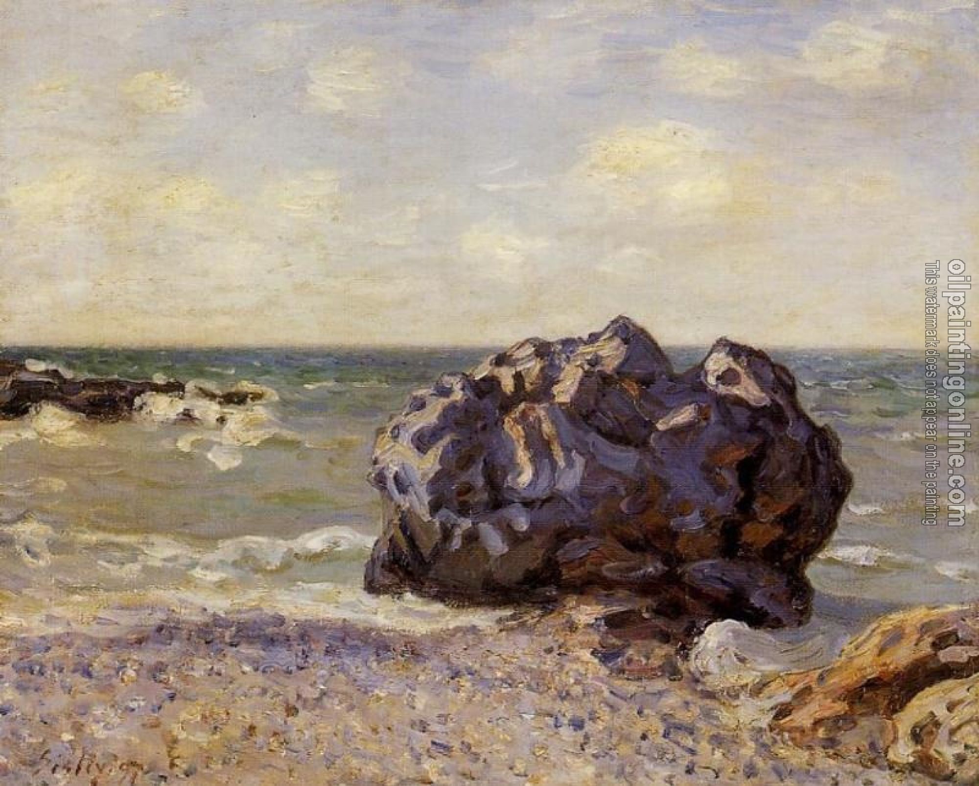 Sisley, Alfred - Langland Bay, Storr's Rock, Morning